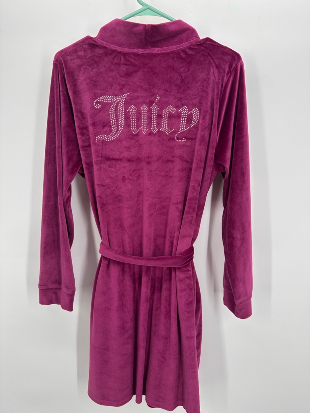 Juicy Couture Embellished Rhinestone Velour Wine Robe Size S/M - Picture 5 of 6